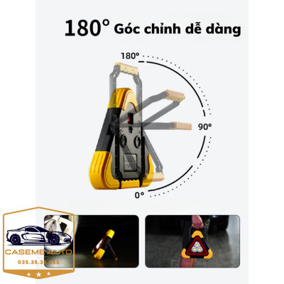 Biển Tam Giác cảnh Báo Nguy Hiểm Phản Quang Cho Ô Tô, Biển Báo Có Đèn Led Với Nhiều Chế Độ Sáng - Hàng Nhập Khẩu