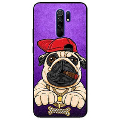 Ốp lưng dành cho Xiaomi Redmi 9 mẫu Pulldog Hiphop Nền Tím