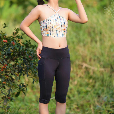 Áo ngực thể thao cổ yếm LMcation Sophie - Sọc đủ màu