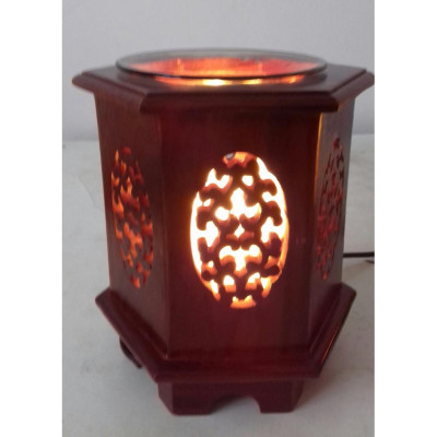 Đèn xông tinh dầu gỗ hương lục giác DLG-01
