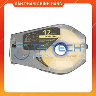 Nhãn in CANON PT-1112Y - Chữ đen nền vàng 12MM x 30M - Dùng cho máy in ống CANON [Hàng nhập khẩu]
