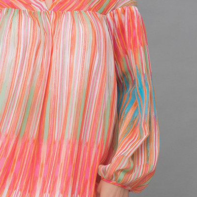 Đầm Babydoll Voan Nhún Bèo Tay Dài Phồng Nhẹ Đa Sắc Maxivic, La Mộc - LM72103