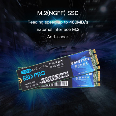 Ổ cứng thể rắn EAGET S300L M.2 (NGFF) 256GB  tốc độ cao n mỏng gọn nhẹ chống va đập cho máy tính xách tay
