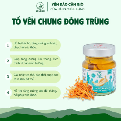 Yến Đảo - Yến Hũ Đông Trùng Hạ Thảo Hỗ Trợ Giải Nhiệt Bồi Bổ Sức Khỏe Hộp 6 Lọ 70ml