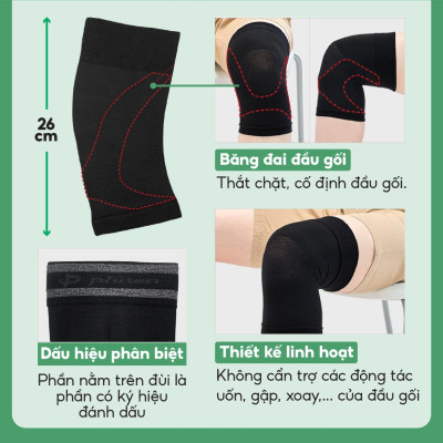 Đai bảo vệ đầu gối loại siêu nhẹ Phiten supporter knee soft super light AP254014/AP254016