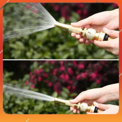 ️Evoucher Bộ dây vòi xịt nước rửa xe, tưới cây , tăng áp 3 lần, loại 15m 206236 đầu đồng,đai,nối vàng+  mở chai