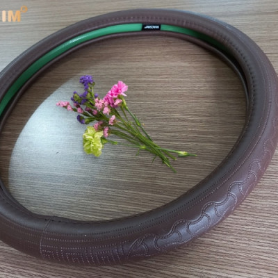 Bọc vô lăng cao cấp Macsim mã L620 mới chất liệu da thật - Khâu tay 100% size M màu cafe