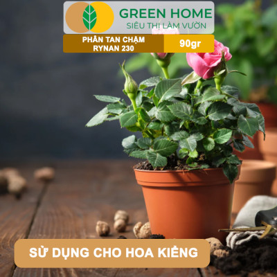 Phân Tan Chậm GreenHome, Rynan 230, Bao 90g ~ 30 Túi Lưới 3g, Dùng Cho Hoa Kiểng Trước Khi Ra Hoa