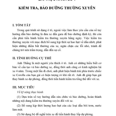 Kỹ Thuật Bảo Dưỡng Và Sửa Chữa Ô Tô Hiện Đại - Bảo Dưỡng Ô Tô