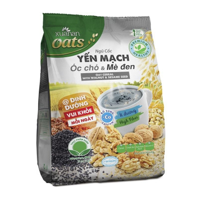 Ngũ Cốc Yến Mạch, Óc Chó , Mè Đen Xuân An 400g( Tặng gói YM 150g)