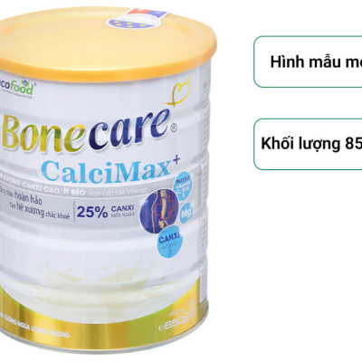 Combo 2 lon sữa bột Bonecare Calcimax+: dành cho người từ 18 tuổi trở lên bổ sung canxi phòng ngừa loãng xương, tim mạch và tiểu đường.