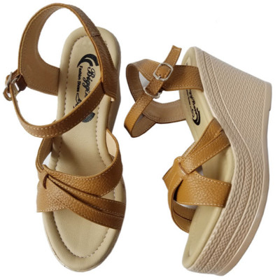 Giày Sandal Đế Xuồng Nữ Da Bò BIGGBEN Cao Cấp SDX26