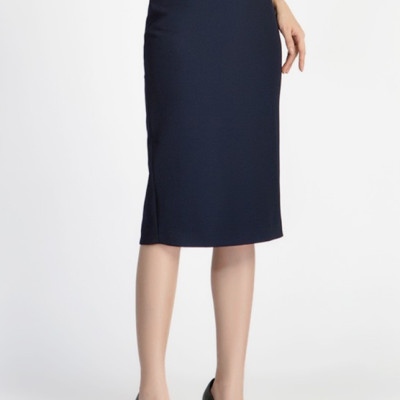 Chân Váy Midi Xẻ Sau De Leah - Xanh Dương Đen