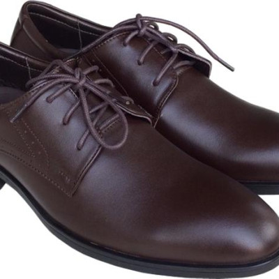 Giày tây nam buộc dây Trường Hải màu nâu đế cao su  cao 3.5cm da bò thật GT0121