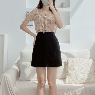 Chân váy ngắn chữ A các màu Mini skirt Nacirs basic Burny C1001289