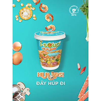 Súp Hải Sản  Ăn Liền ISOUP HUUPS Hũ 14G - Súp Ăn Liền Sấy Thăng Hoa