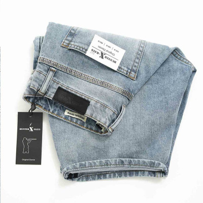 Quần Short Jeans Nam Cao Cấp HUNTER X-RAYS Form Slimfit Thun Nhẹ Màu Xanh Nhạt S40