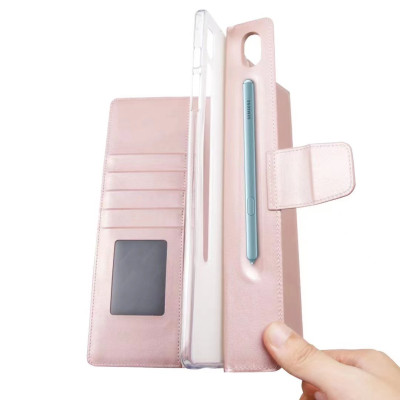 Bao da dành cho Samsung Tab S9 Plus dạng ví có ngăn đựng thẻ, đựng tiền, quai gập hãng HanMan - hàng nhập khẩu