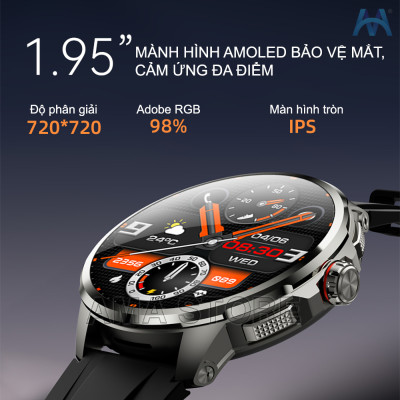 Đồng hồ Thông minh AMA Watch H99 dung lượng cao lắp sim nghe gọi độc lập + kết nối bluetooth nhận thông báo camera xoay có CHPlay Tải App Hàng Chính Hãng