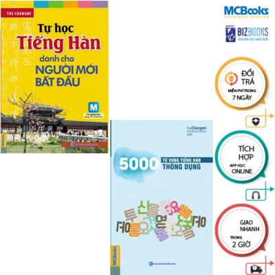 Sách - Tự Học Tiếng Hàn Dành Cho Người Mới Bắt Đầu + 5000 Từ Vựng Tiếng Hàn Thông Dụng - MCBooks