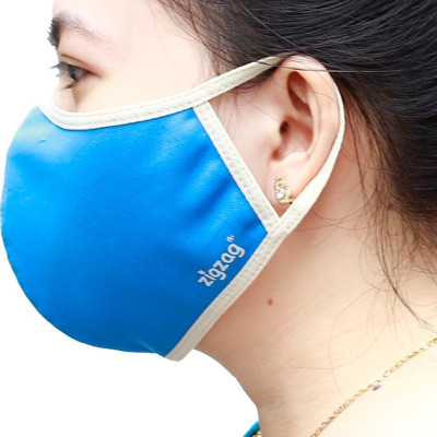 Khẩu trang chống nắng 2 lớp UPF50+ Zigzag MAS010 - Freesize - Xanh da trời