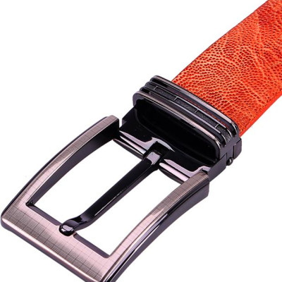 Thắt Lưng Nam Da Đà Điểu Trơn Đầu Kim Huy Hoàng HT4416 - Vàng