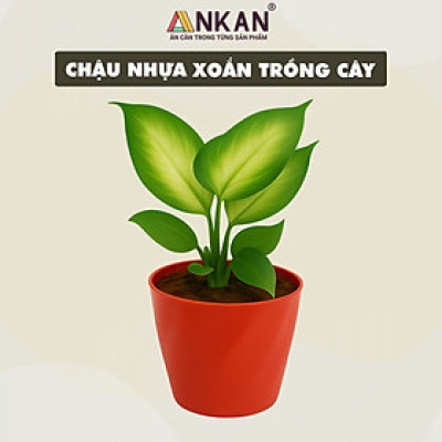 Chậu nhựa xoắn trồng cây ANKAN cho hoa hồng, cây cảnh mini, trồng rau, để bàn, treo ban công