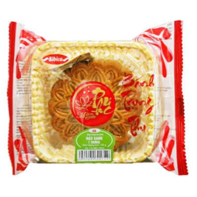 Bánh trung thu dinh dưỡng đậu xanh - gấc 1 trứng 150 gam Bibica (40A)