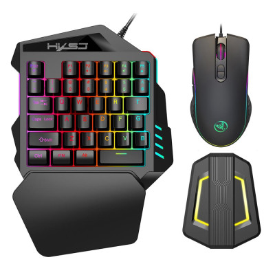 Chuột chơi game công thái học có dây HXSJ A867 RGB V100 35 Bộ chuyển đổi