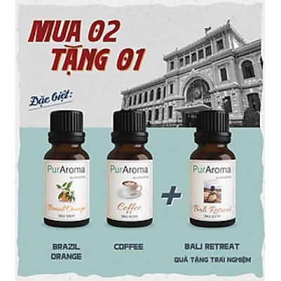 [SAIGON SET] Tinh Dầu Thiên Nhiên Đậm Đặc PurAroma 10mL - Mua 2 Tặng 1 - Chính hãng Pháp