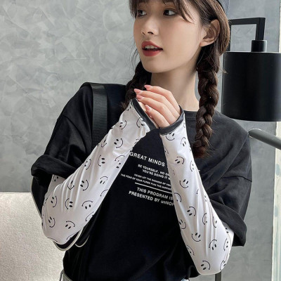 Găng Tay Chống Nắng Dáng Rộng Vải Lụa Mát In Hoa Xinh Xắn, Chống Tia Cực Tím, Thời Trang Mùa Hè Cho Nữ. TakyHome 7777