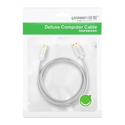 Ugreen UG30656US134TK 1.5M màu Trắng Cáp sạc truyền dữ liệu USB 2.0 sang MICRO USB đầu mạ vàng - HÀNG CHÍNH HÃNG