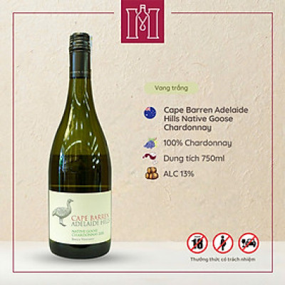 Rượu vang trắng Úc Cape Barren Adelaide Hills Native Goose Chardonnay 750ml 13% nhập khẩu - Hàng Chính Hãng