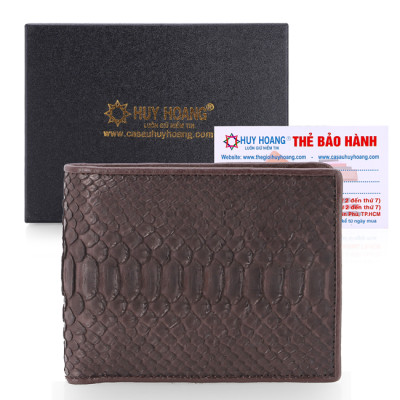 HJ2301-02-03 - Ví nam Huy Hoàng da trăn màu da nguyên thủy, đen, nâu
