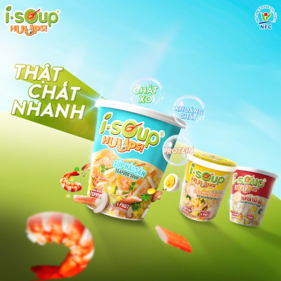 Súp Hải Sản  Ăn Liền ISOUP HUUPS Hũ 14G - Súp Ăn Liền Sấy Thăng Hoa