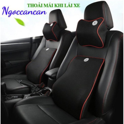 Bộ Gối Tựa Đầu Và Tựa Lưng Cao Su Non Cao Cấp Dành Cho Ô Tô Xe Hơi