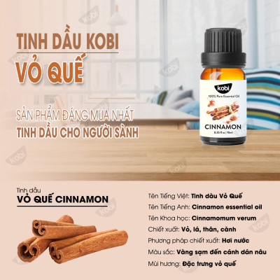 Combo Tinh Dầu Xông Phòng Cam Ngọt Kobi (50ml) + Tinh Dầu Vỏ Quế Kobi (50ml) - Tinh Dầu Thiên Nhiên Nguyên Chất, Giúp Giảm Stress, Xua Đuổi Côn Trùng Và Khử Mùi Hiệu Quả, Thích Hợp Dùng Với Đèn Xông Và Máy Khuếch Tán