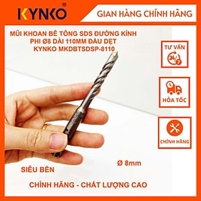 MŨI KHOAN BÊ TÔNG SDS ĐƯỜNG KÍNH PHI Ø 8 DÀI 110MM ĐẦU DẸT KYNKO MKDBTSDSP- 8110