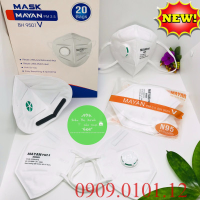 Khẩu Trang N95 Có Van Thở - Đệm Mũi Cao Cấp [Mayan PM 2.5 - Chính Hãng - 4 Lớp Kháng Khuẩn - Than Hoạt Tính]