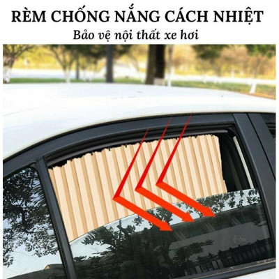 Bộ 04 rèm vải che nắng ô tô có gắn nam châm