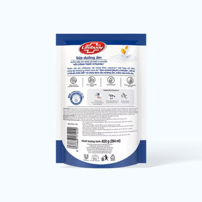 Nước rửa tay sạch khuẩn Lifebuoy Túi 400G - Sữa dưỡng ẩm