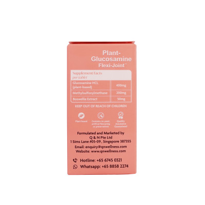 Viên Uống Hỗ Trợ Xương Khớp Plant Glucosamine QN Wellness Chiết Xuất Ngô Thuần Chay, Cung Cấp Máu Cho Khớp, Hỗ Trợ Giảm Sưng, Nâng Đỡ Sụn, Tăng Khả Năng Vận Động  - Hộp 60 Viên