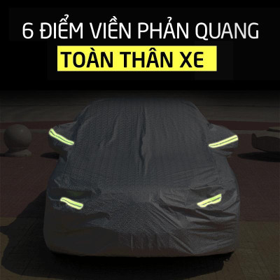 Bạt Phủ xe Ô Tô Bạt phủ xe hơi - áo trùm che phủ xe hơi nhôm bạc 4 chỗ đến 7 chỗ 