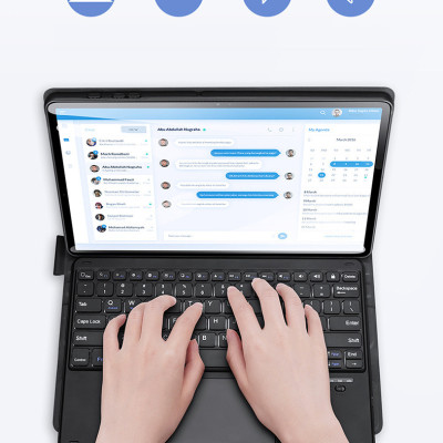 Bao da danh cho Samsung Galaxy Tab S9 Plus , Tab S9 Fe Plus , Tab S9 , Tab S9 Fe kèm bàn phím bluetooth có bàn di chuột TouchPad hiệu Dux Ducis - Hàng Chính Hãng