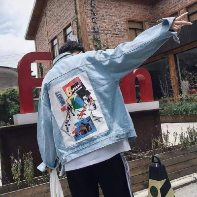 Áo Khoác Jean Nam - xanh - L