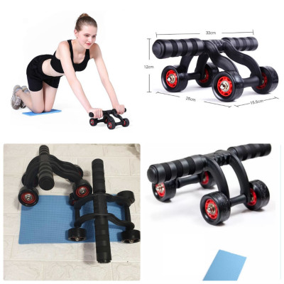 Con Lăn Tập Cợ Bụng 4 Bánh Thương Hiệu PaKaSa Được Tặng Kèm Thảm Lót ( Kích Thước 33 x 25 x 12 cm )- Hàng Chính Hãng 