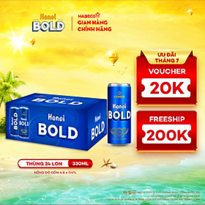 Bia Hanoi BOLD - Thùng 24 lon 330ml