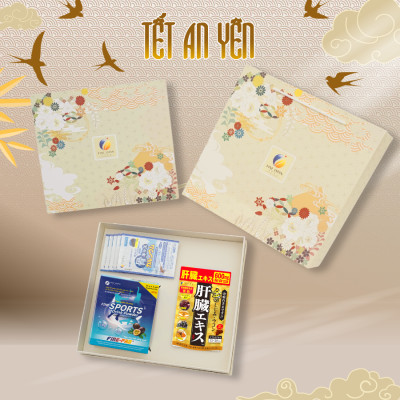 [Hộp quà Tết 2023] FUJI TẾT AN YÊN Fine Japan cho nam giới tuổi trung niên (bảo vệ gan, điện giải, canxi cá tuyết)