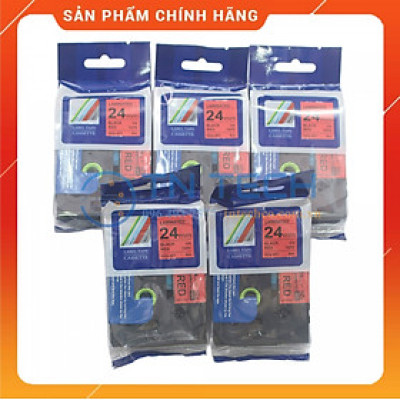 Nhãn In HZE-S431 - Đen nền đỏ 12mm x 8m - Dùng cho máy in BROTHER - AIMO - PUTY [Hàng nhập khẩu]