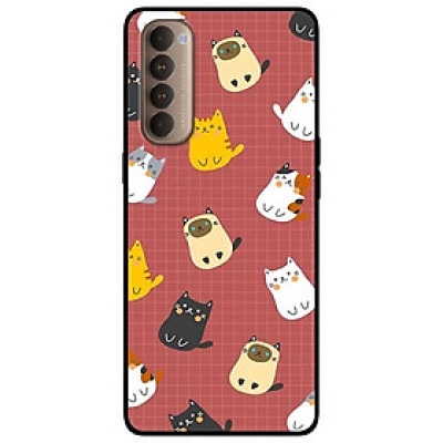 Ốp lưng dành cho Oppo Reno 4 Pro mẫu Mèo Nền Nâu